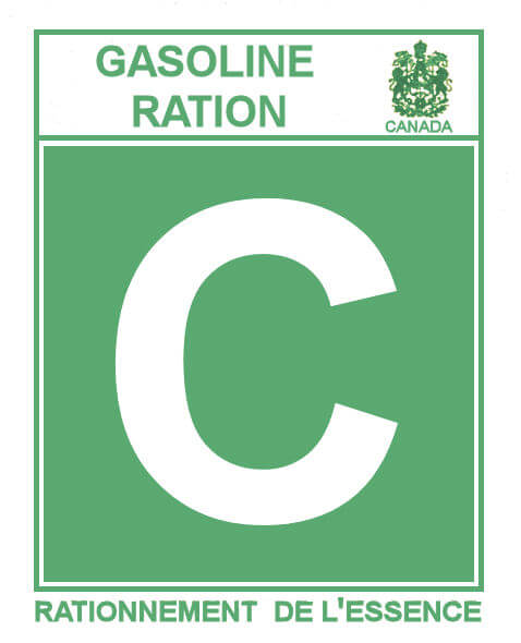 (image for) 1945-46C Gas Ration Sticker CANADA